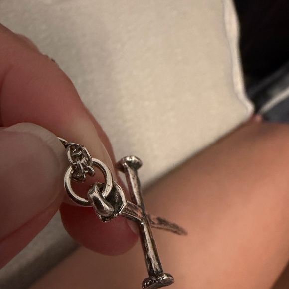 James Avery Textured Silver Cross Pendant & necklace - Picture 6 of 6